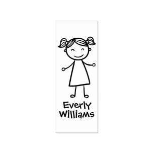 Little Girl Personalized Rubber Stamp