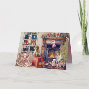 Little Girl, Pink Cowboy Boots for Christmas Card