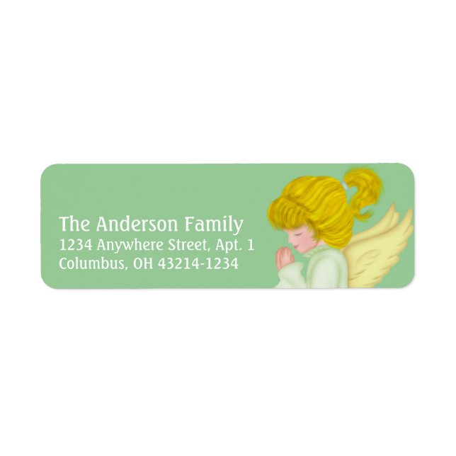 Little Girl Praying Angel 2 Return Address Labels (Front)