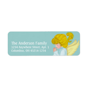 Little Girl Praying Angel 2k Return Address Labels