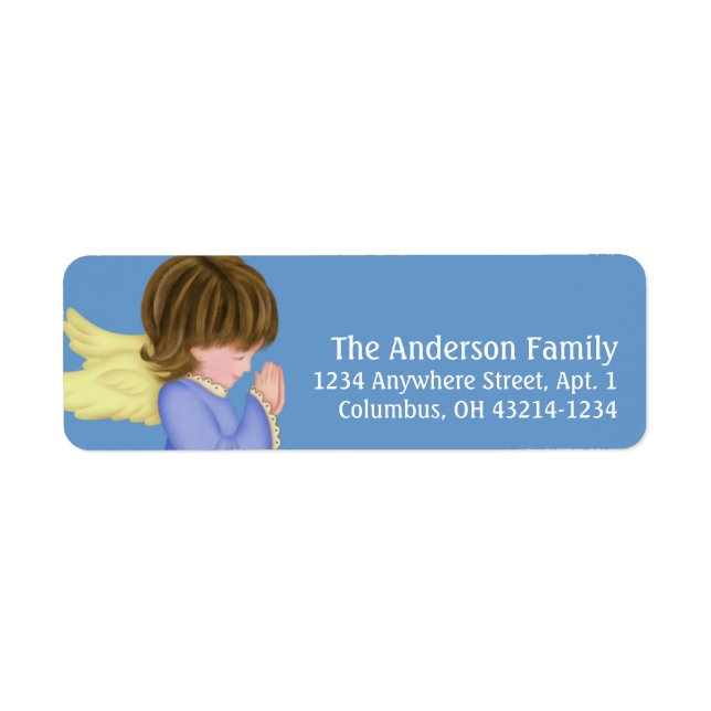 Little Girl Praying Angel 3a Return Address Labels (Front)