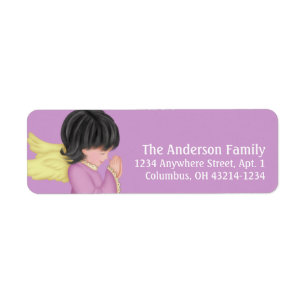 Little Girl Praying Angel 3e Return Address Labels