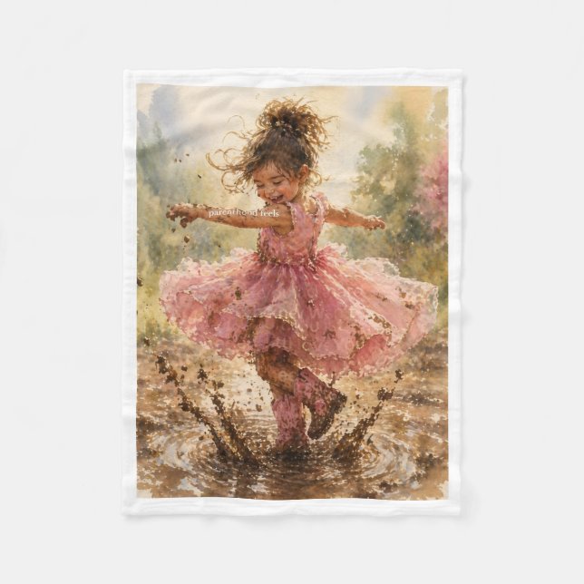 Little Girl Puddle Blanket (Front)