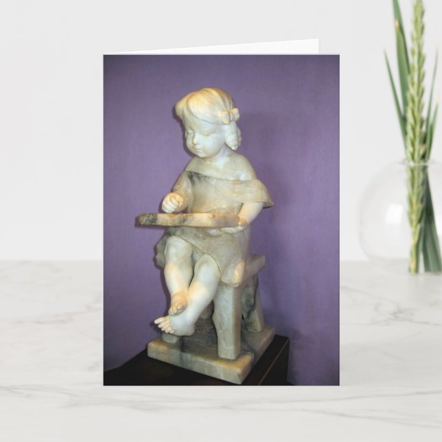 Little Girl Reading Thank You Card (Front)