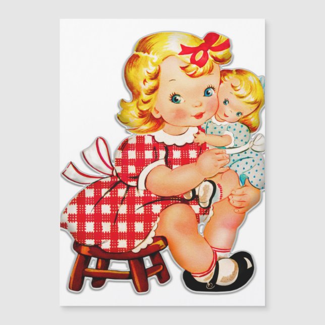 Little girl retro vintage doll child (Front)