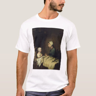 Little Girl Saying Her Prayers in Bed T-Shirt