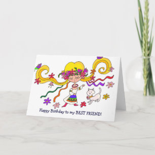 Little Girl Ukrainian Folk Art by Vera Trembach Card