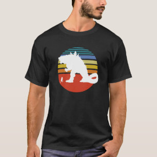 Little Girl walking her mythical beast 80s style T-Shirt