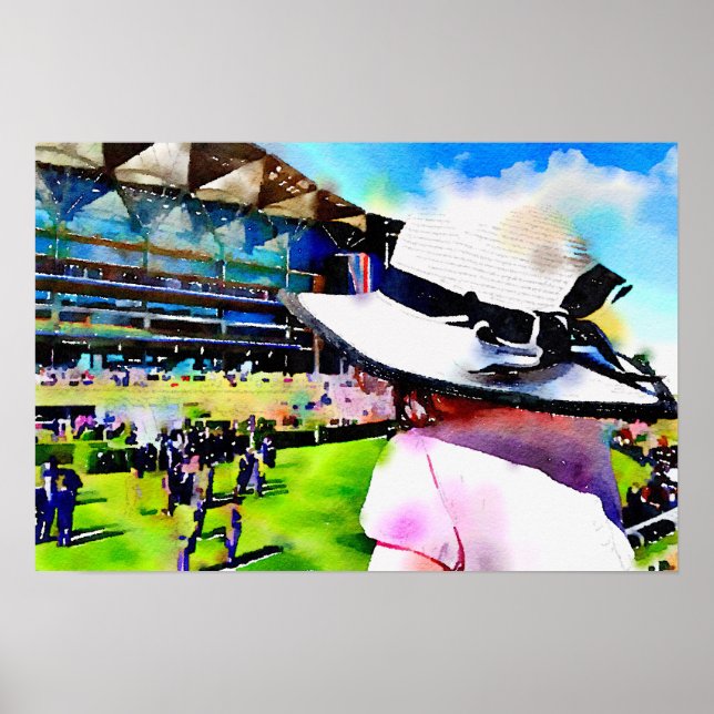 Little girl watching the races at Royal Ascot Poster (Front)