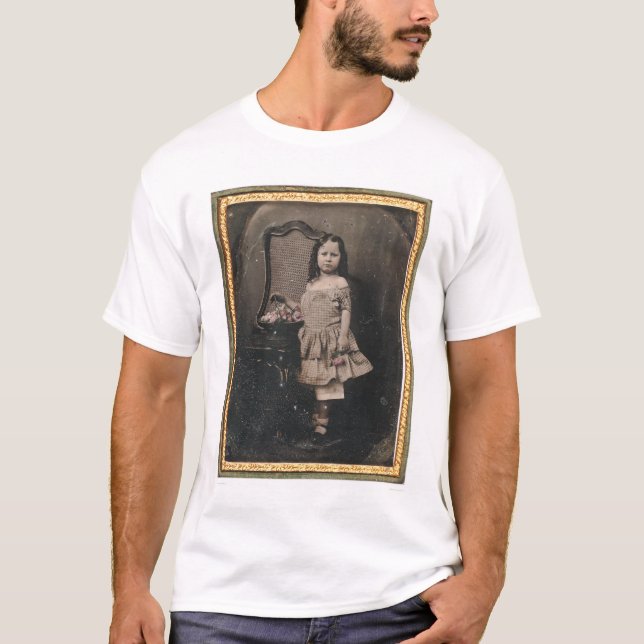 Little girl with a basket of flowers (40319) T-Shirt (Front)