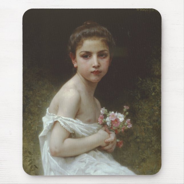 Little Girl With A Bouquet Mouse Pad (Front)