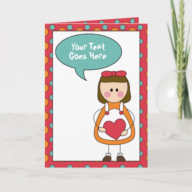 little girl with a heart holiday card (Front)