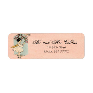Little Girl  With Butterflies Labels
