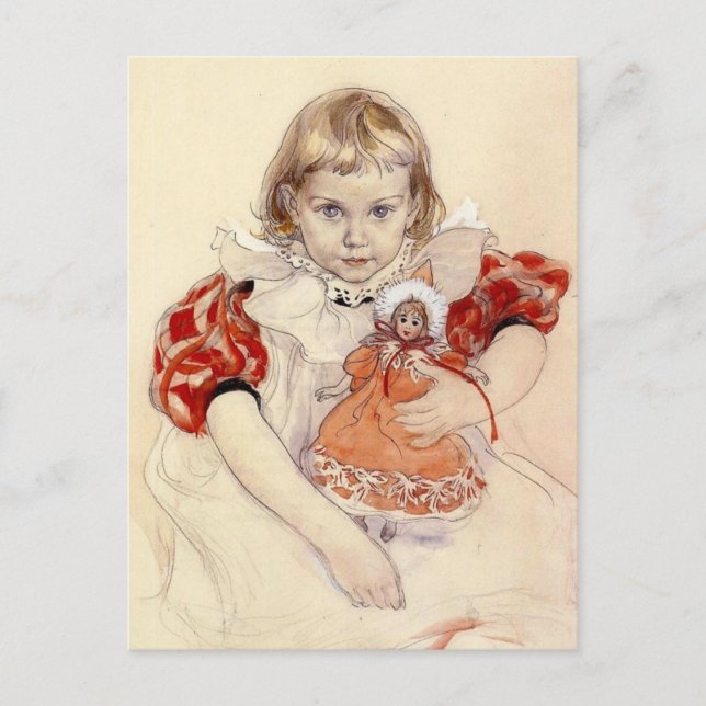 Little Girl with Doll 1897 Postcard (Front)