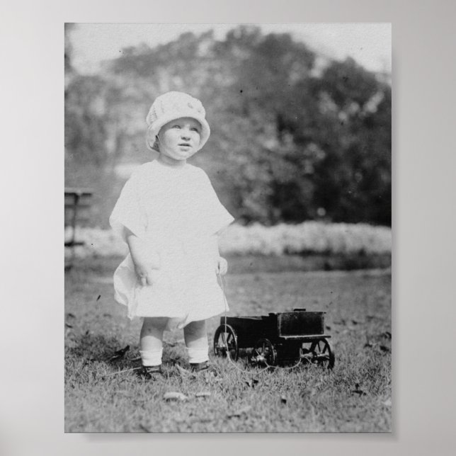 Little Girl with Toy Wagon Poster (Front)