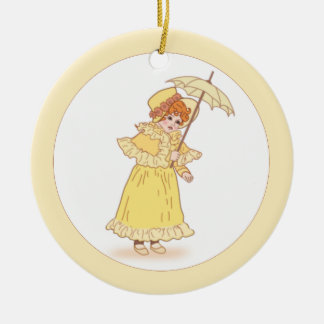 Little girl with umbrella ornament