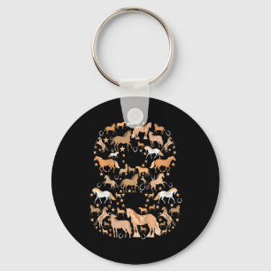 Little Girls 8 Years Old 8th Birthday Horse Graphi Keychain