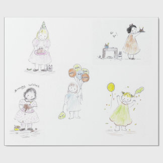 Little Girls Birthday Wrapping Paper