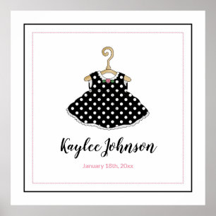 Little Girl's Black Dress - Baby Birth Poster