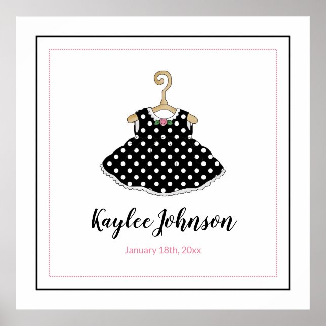 Little Girl's Black Dress - Baby Birth Poster (Front)