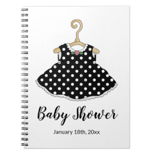 Little Girl's Black Polka Dot Dress Notebook