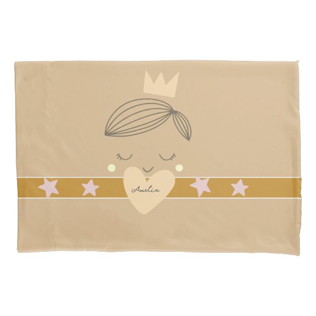 Little Girls Boho Princess Pillowcase (Front)