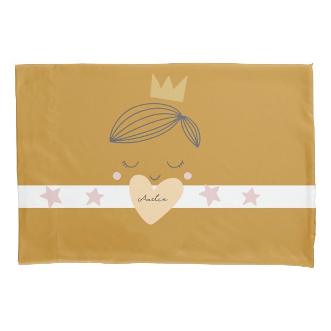 Little Girls Boho Princess Pillowcase (Front)