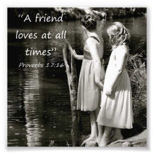 Little Girls Friendship Proverbs 17:16 Photo Print