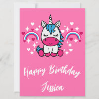 Little Girls Pink Rainbow Unicorn