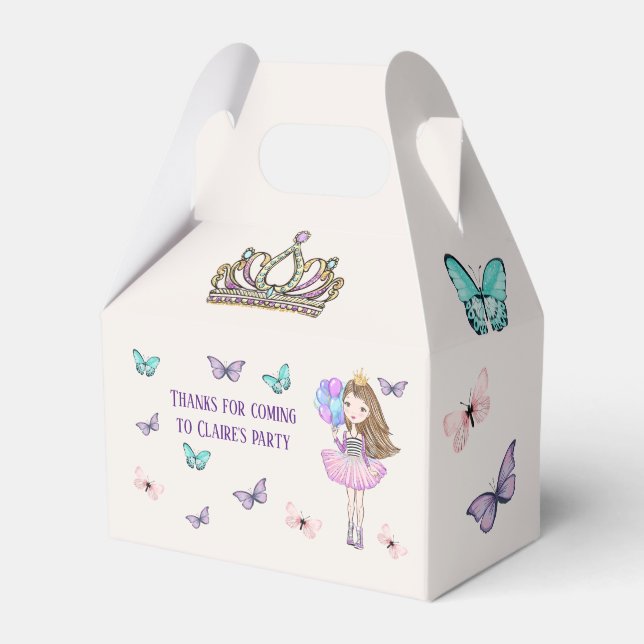 Little Girl's Princess Birthday Favor Box (Front Side)