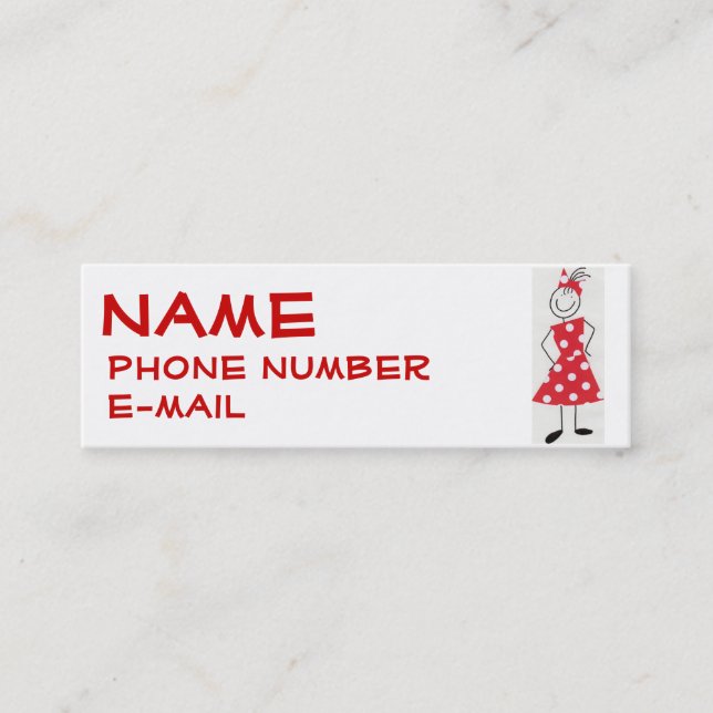 Little Girl's Profile Card (Front)