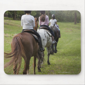 Little girls riding horses mouse pad