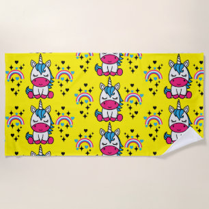 Little Girls Unicorn Pony Beach Towel