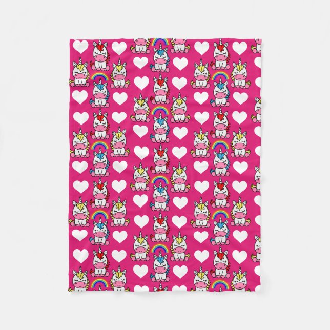 Little Girls Unicorn Pony Fleece Blanket (Front)