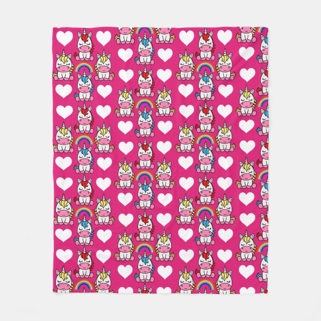 Little Girls Unicorn Pony Fleece Blanket (Front)