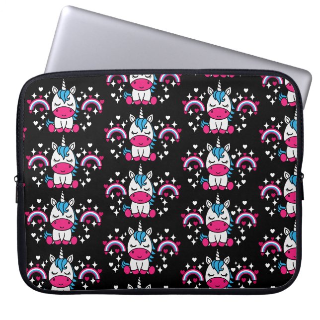 Little Girls Unicorn Pony Laptop Sleeve (Front)