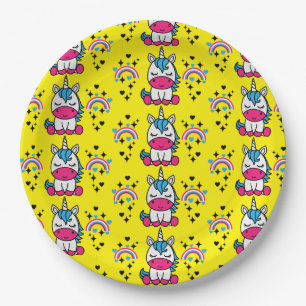 Little Girls Unicorn Pony Paper Plate