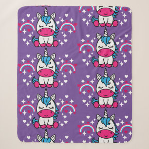 Little Girls Unicorn Pony Sherpa Blanket