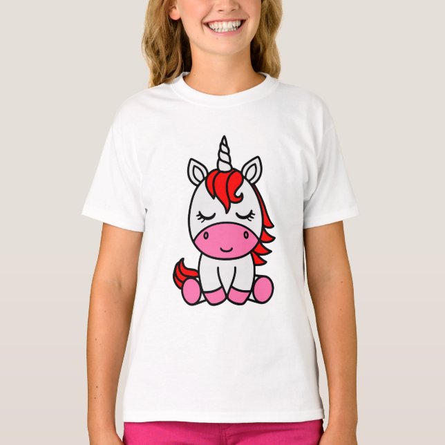 Little Girls Unicorn Pony T-Shirt (Front)