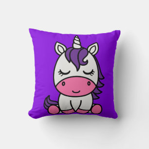 Little Girls Unicorn Pony Throw Pillow