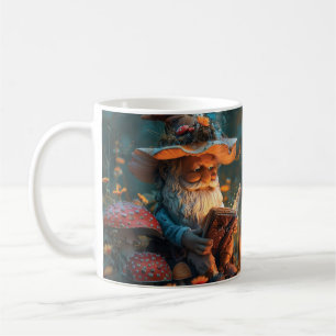 Little gnome reading a book coffee mug