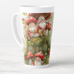 Little Gnomes & Toadstools Digital Art Latte Mug