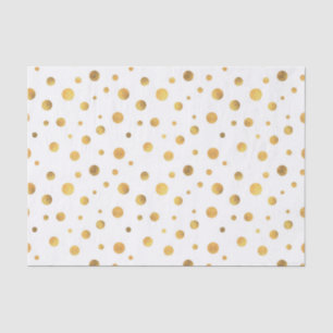 Little Gold Circles on White Elegant Tissue Tissue Paper