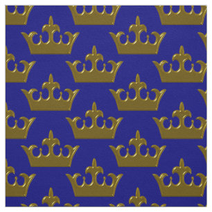 Little Gold Crown, Blue-Fabric Fabric