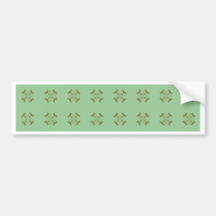 Little Gold Flowers on Mint Bumper Sticker