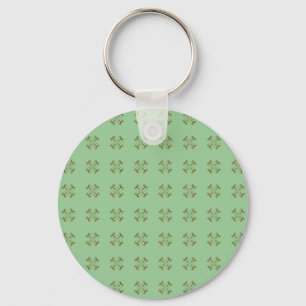 Little Gold Flowers on Mint Keychain