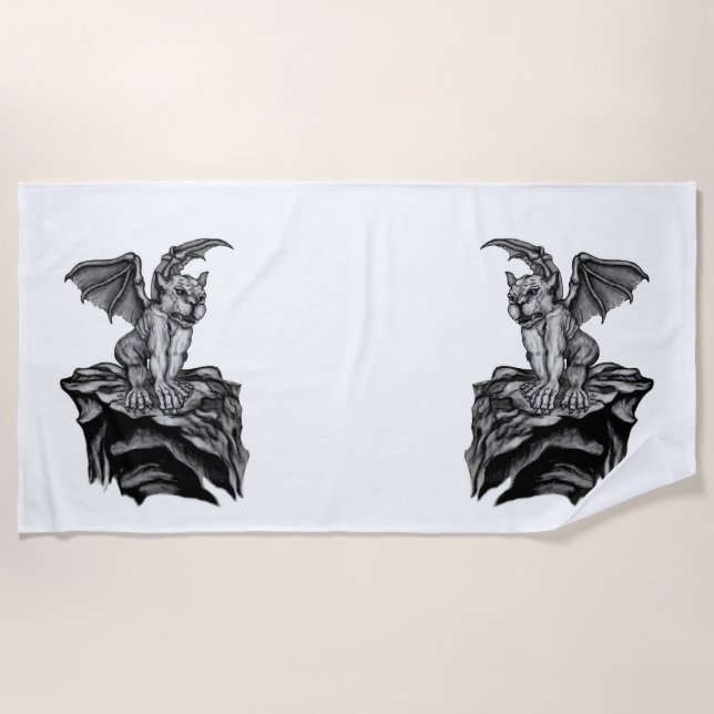 Little Golem Gargoyle Beach Towel (Front)