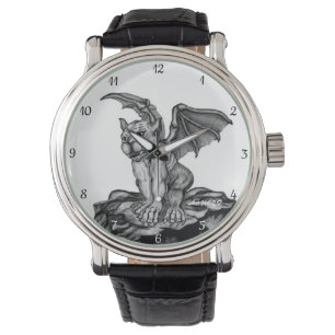 Little Golem Gargoyle, Black and white design Watch