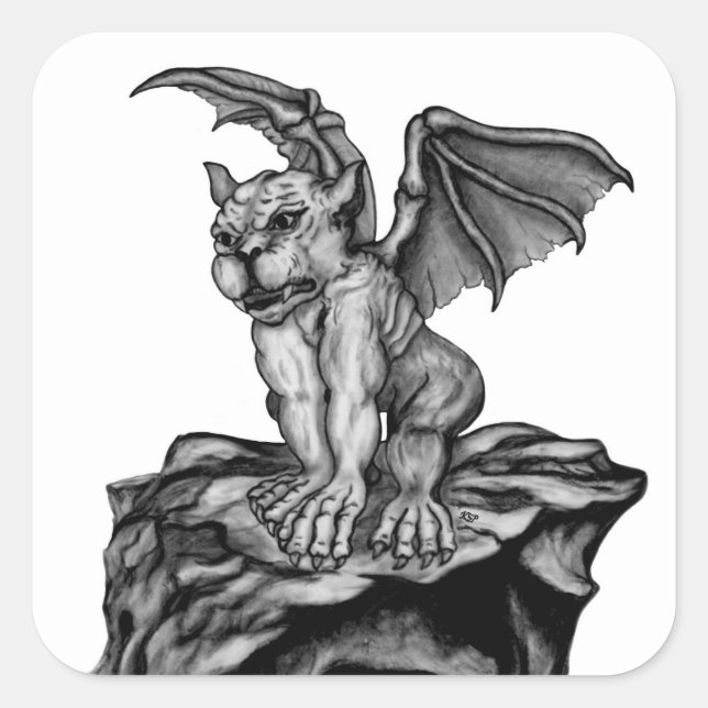 Little Golem Gargoyle Square Sticker (Front)