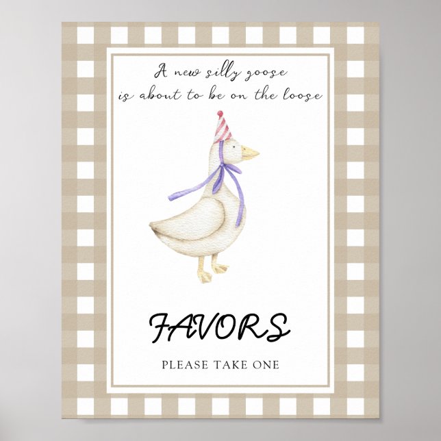 Little Goose Baby shower Favours Poster (Front)
